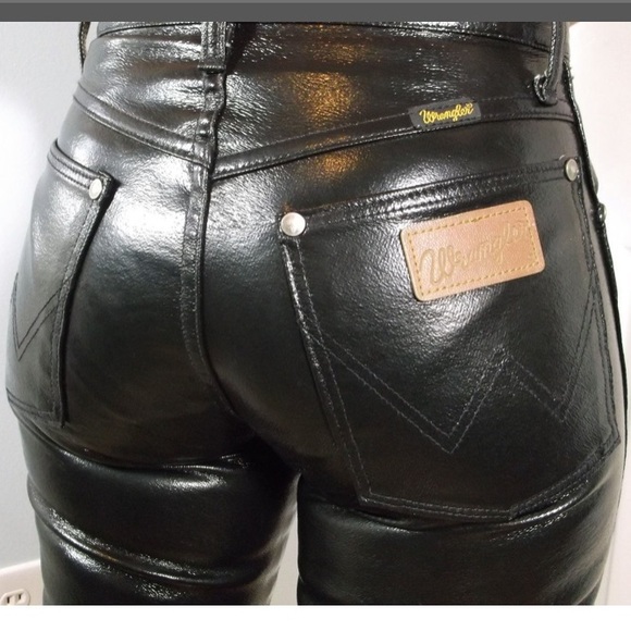 Wrangler Denim - Wrangler Leather vinyl pleather wax vintage pants